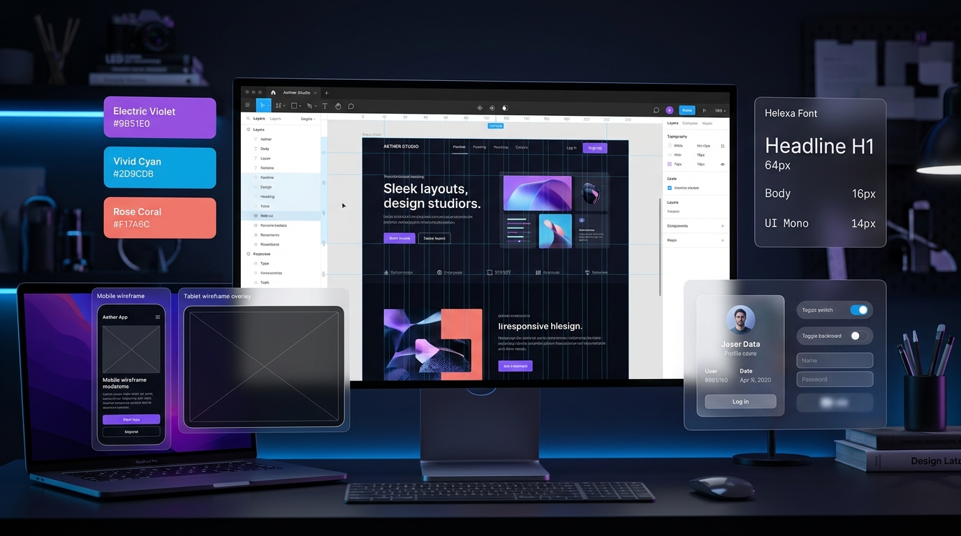 Creative UI/UX Website Design Studio Showcase