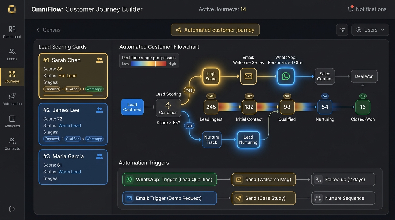 Automated Customer Journey Builder & WhatsApp Triggers
