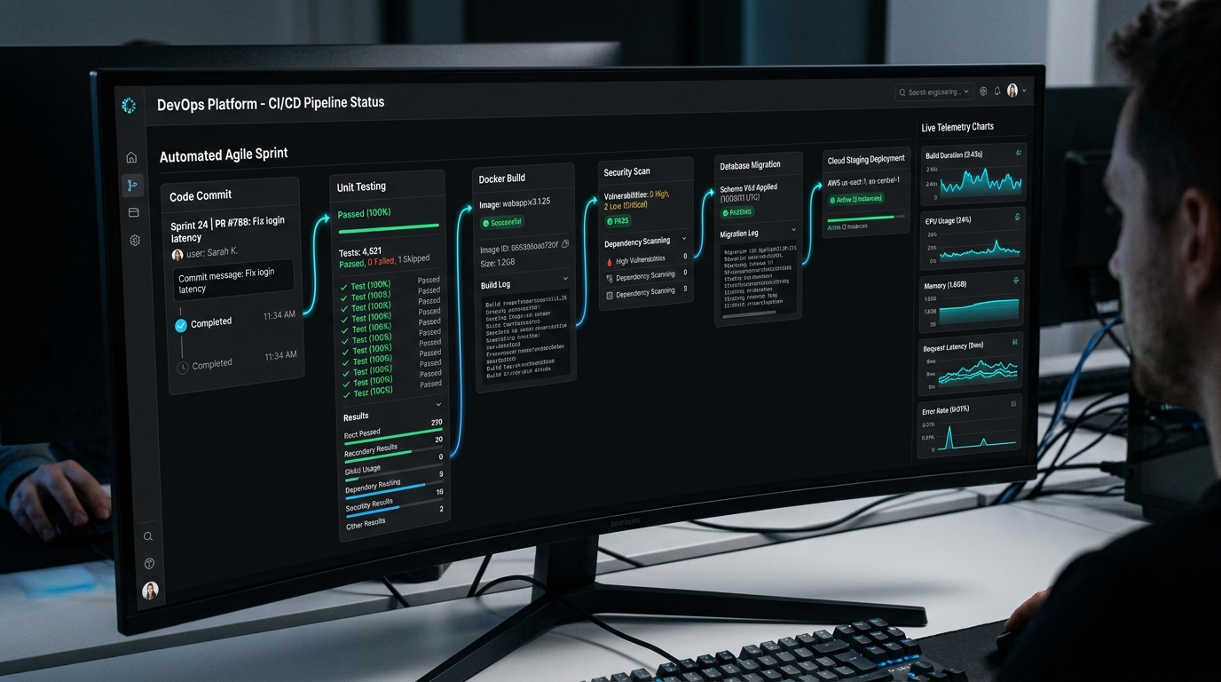 Automated Agile Sprint and DevOps CI/CD Pipeline Dashboard