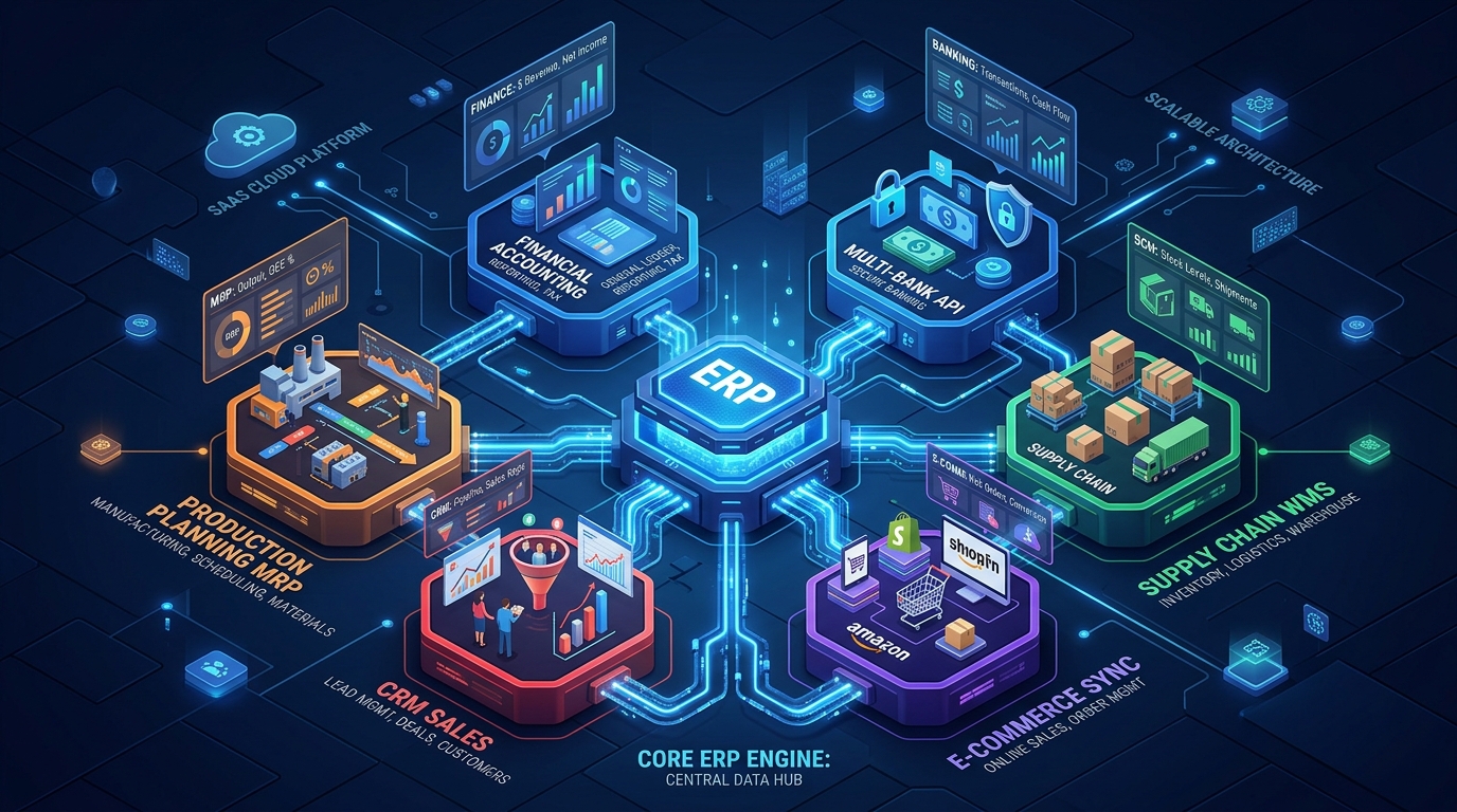 Modular Cloud ERP Architecture & Enterprise Ecosystem